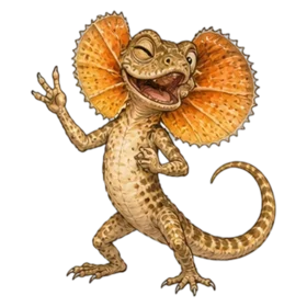 Rico the lizard waves hello