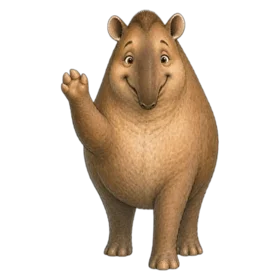 Mumbo the tapir waves hello